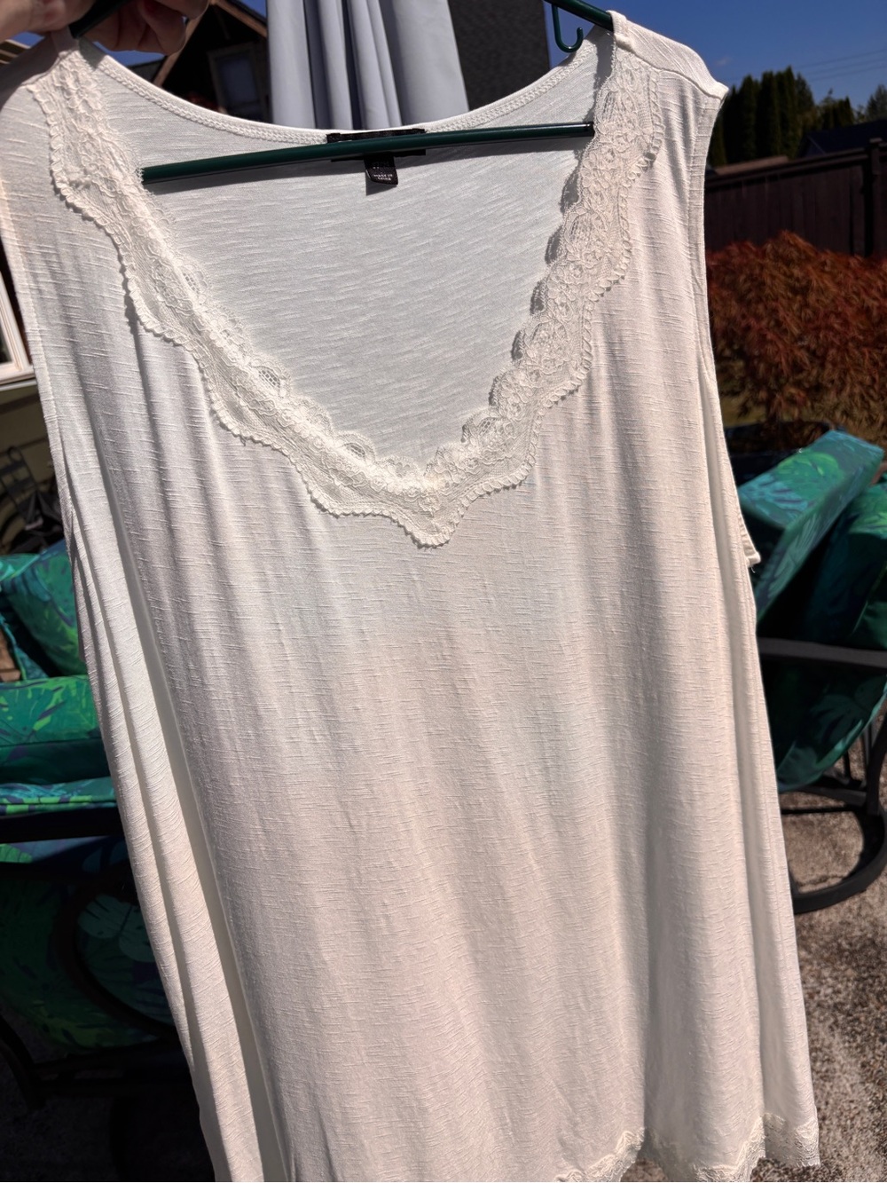 NWOT Lane Bryant Women's White Lace-Trim Tank Top. Size 22/24